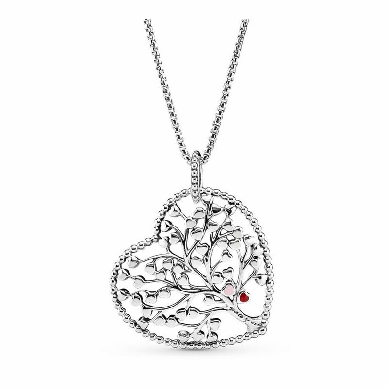 Pandora Australia Family Tree Heart Necklace - Sterling Silver | HLAQGV753